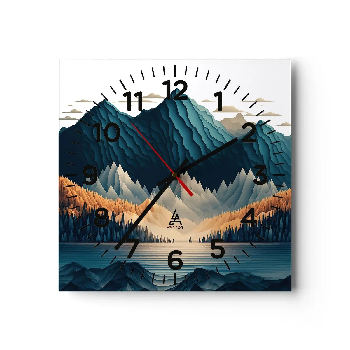Horloge murale - Pendule murale - Paysage de montagne parfait - 40x40 cm