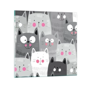 Impression sur verre - Image sur verre - Le monde des chats - 40x40 cm
