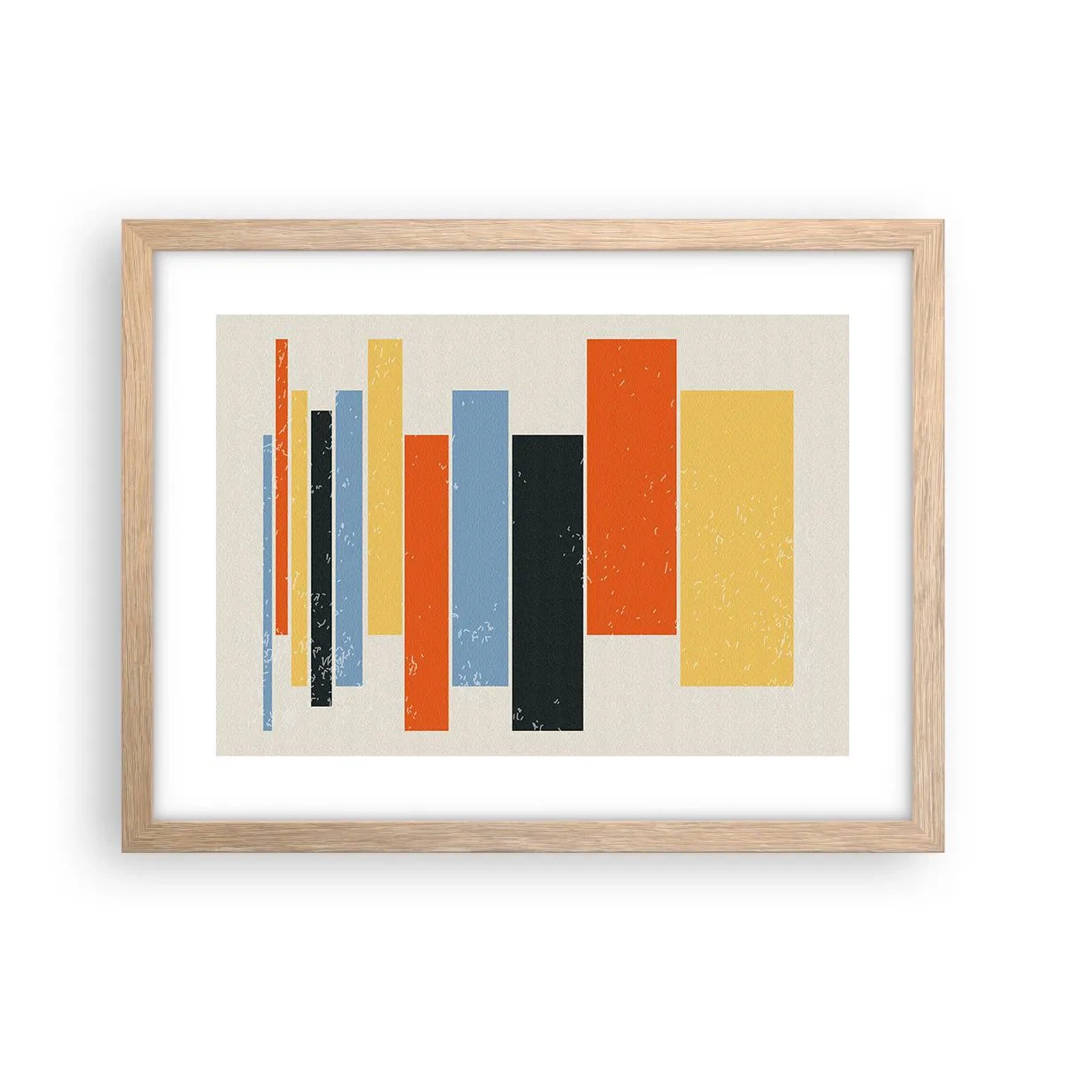 Affiche dans un chêne clair - Poster - Notation musicale - 40x30 cm