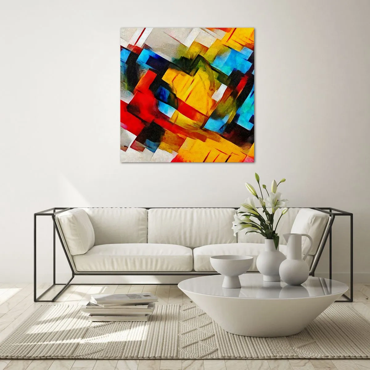 Impression sur verre - Image sur verre - Une superposition multicolore - 60x60 cm