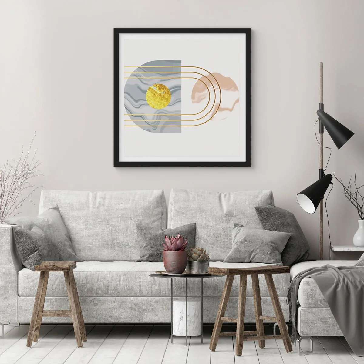 Affiche dans un cadre noir - Poster - Clareté et brillance - 50x50 cm