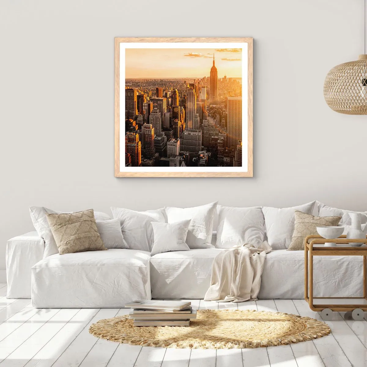 Affiche dans un chêne clair - Poster - Grandir au soleil - 40x40 cm