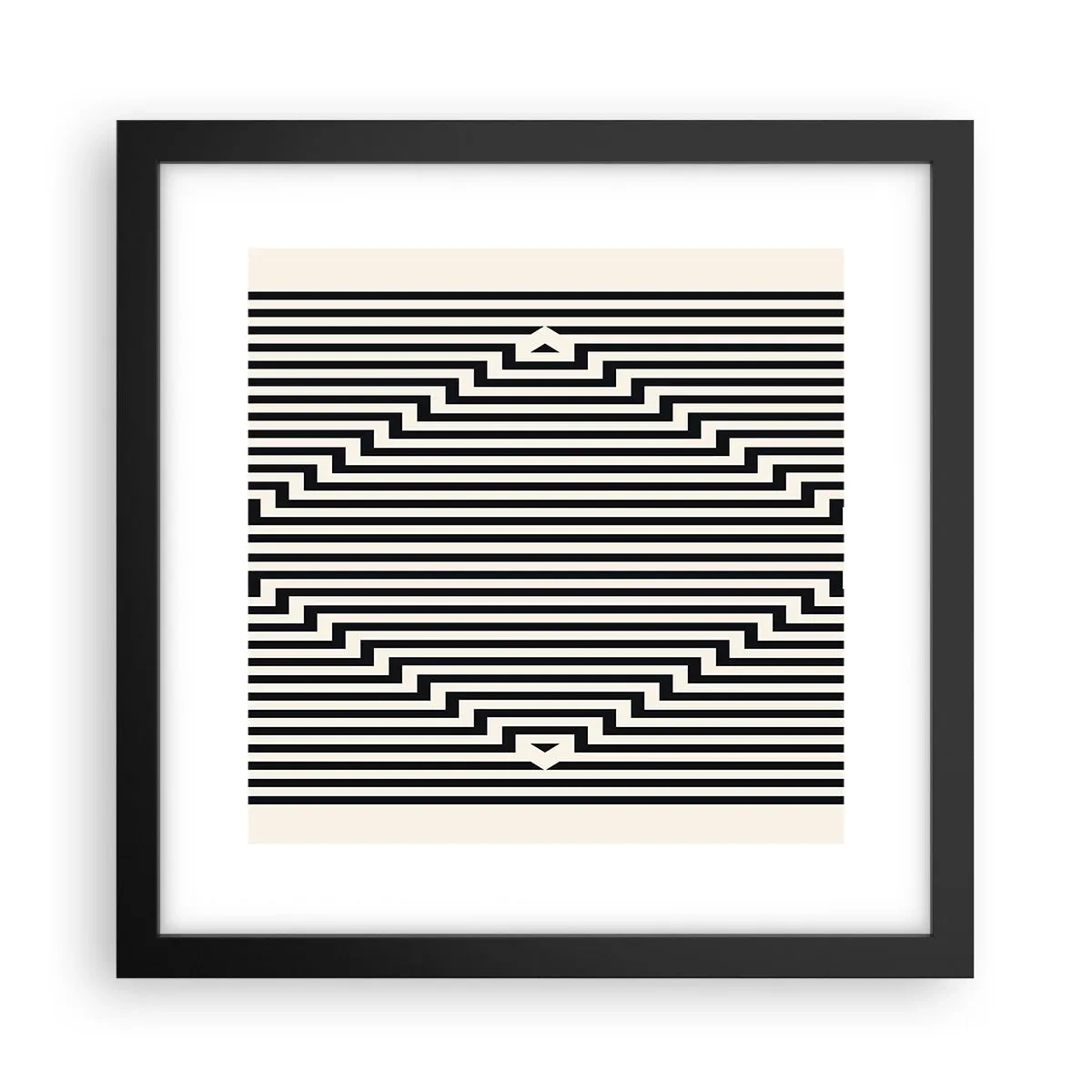 Affiche dans un cadre noir - Poster - Illusion géométrique - 30x30 cm