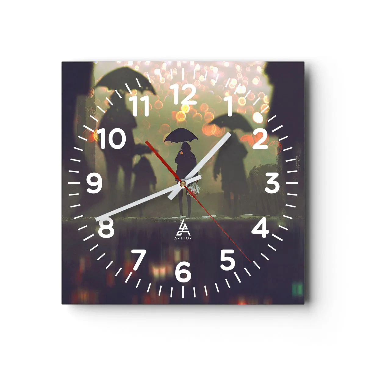 Horloge murale - Pendule murale - Du point de vue d'une goutte de pluie - 30x30 cm