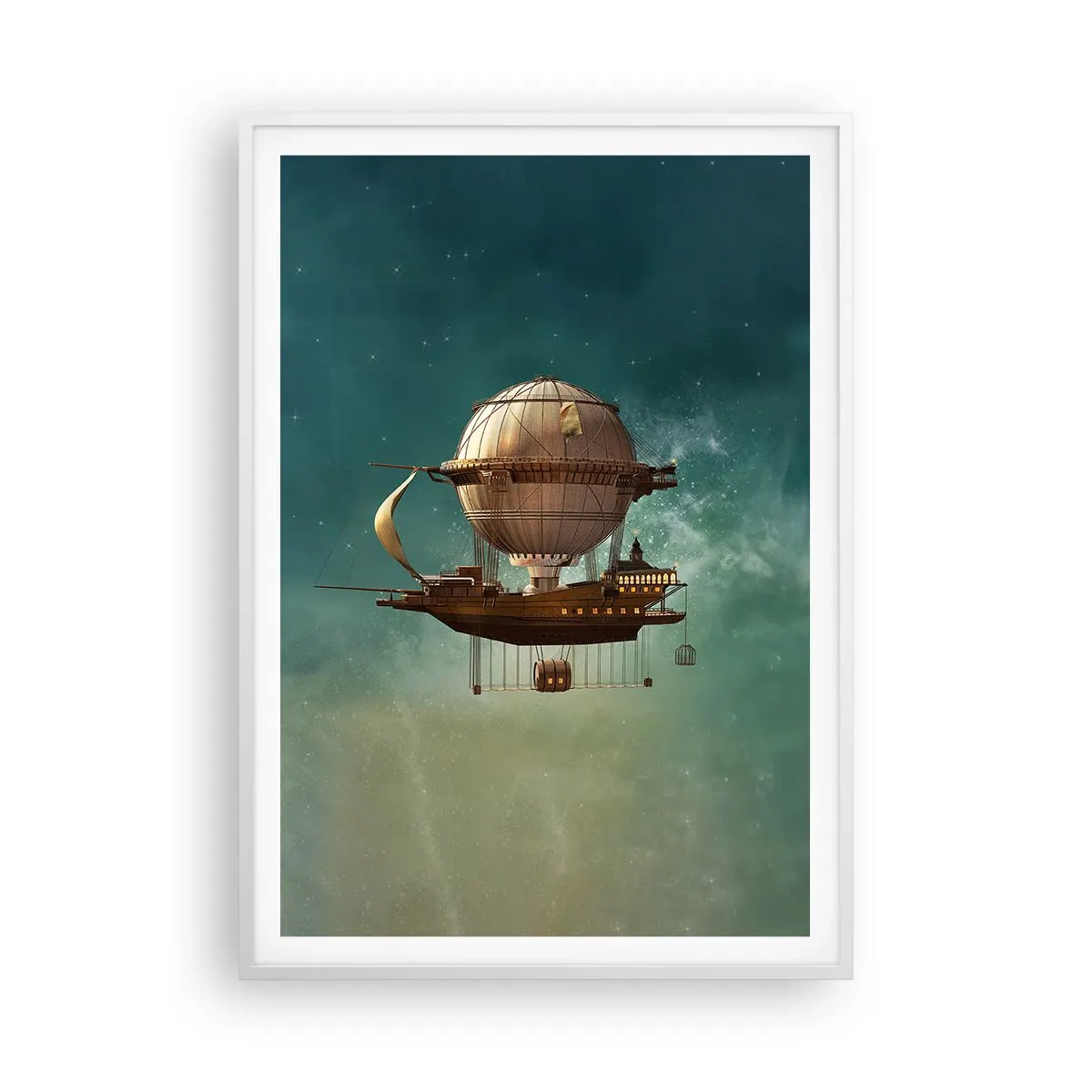Affiche dans un cadre blanc - Poster - Jules Verne vous salue - 70x100 cm