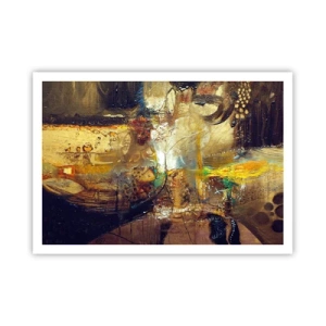 Affiche - Poster - Nature morte abstraite aux couleurs chaudes - 100x70cm - Froid, tiède, chaud - Décoration murale moderne pour le salon et la chambre ARTTOR