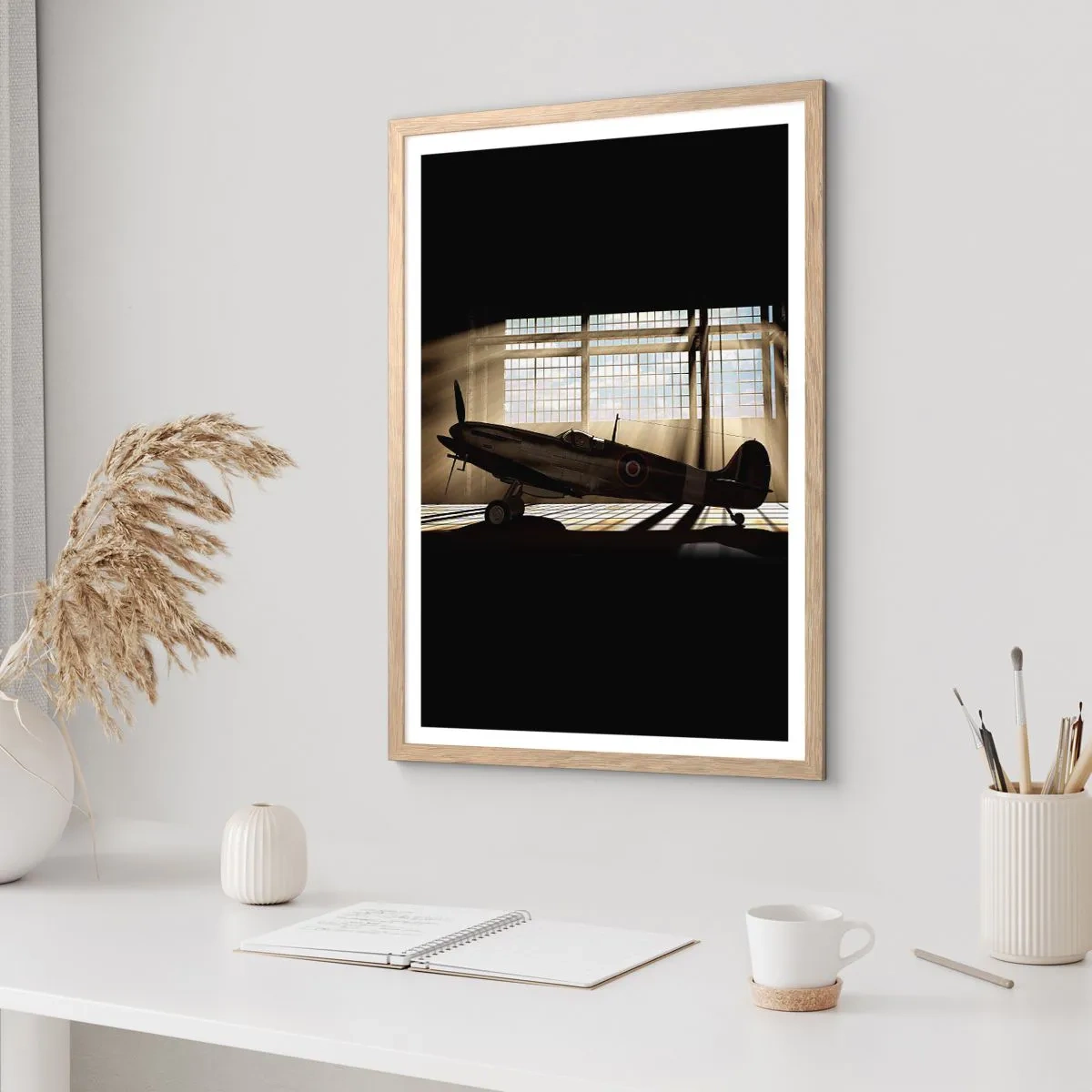 Affiche dans un chêne clair - Poster - Le repos du guerrier - 61x91 cm