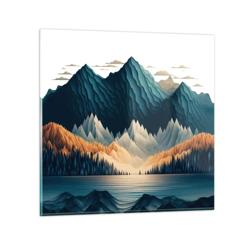 Impression sur verre - Image sur verre - Paysage de montagne parfait - 70x70 cm