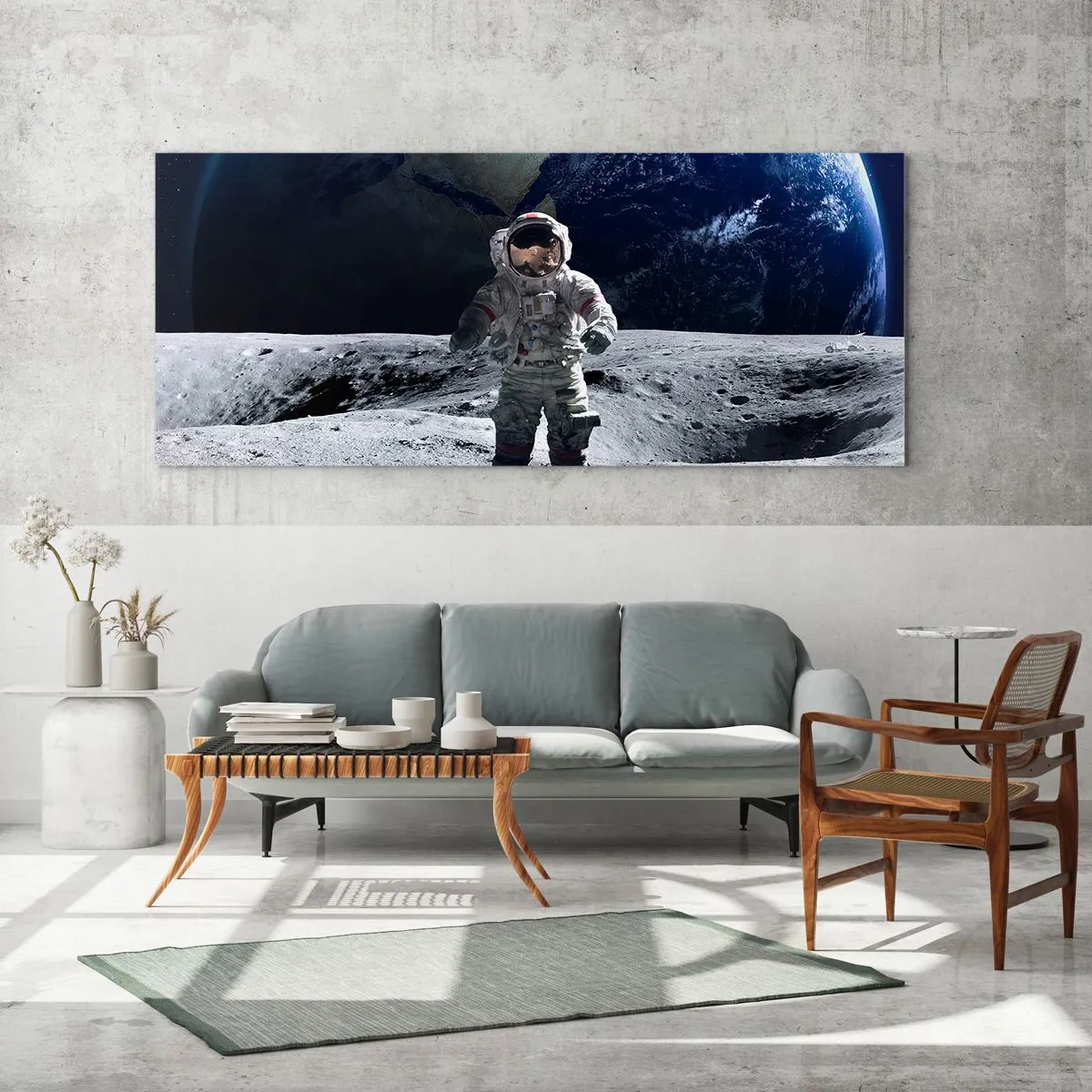 Impression sur verre - Image sur verre - Salutations de la lune - 100x40 cm