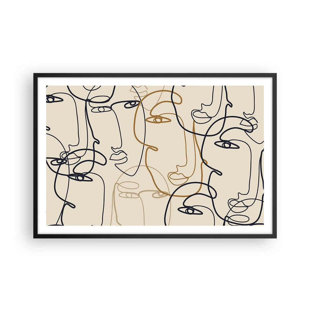 Affiche dans un cadre noir - Poster - Portrait multiplié - 91x61 cm