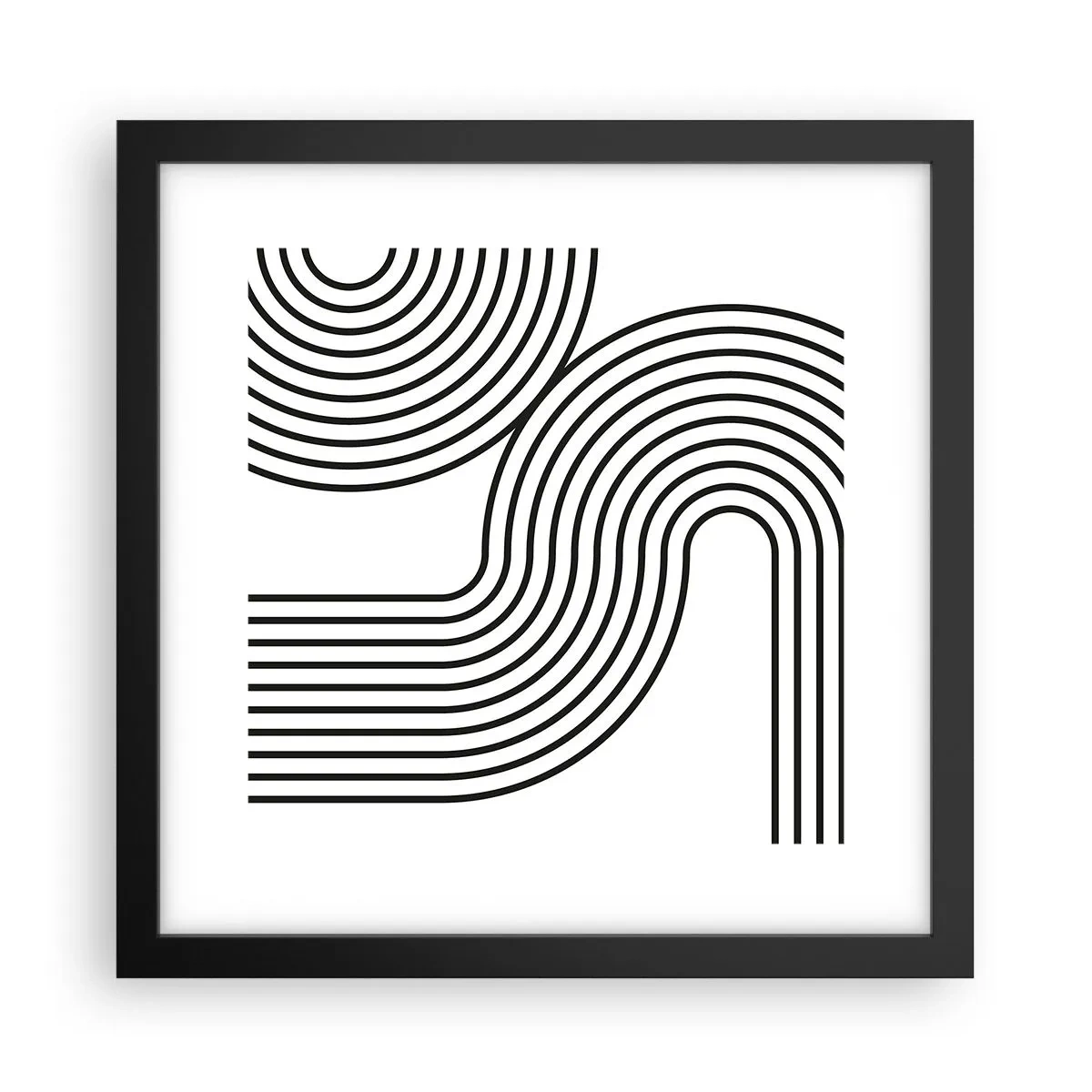 Affiche dans un cadre noir - Poster - En plein virage - 30x30 cm