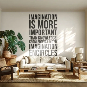 Papier Peint Photo Standard Eco - Einstein sur le pouvoir de l'imagination - Typographie, Affirmation, Maxime - 300x210 cm