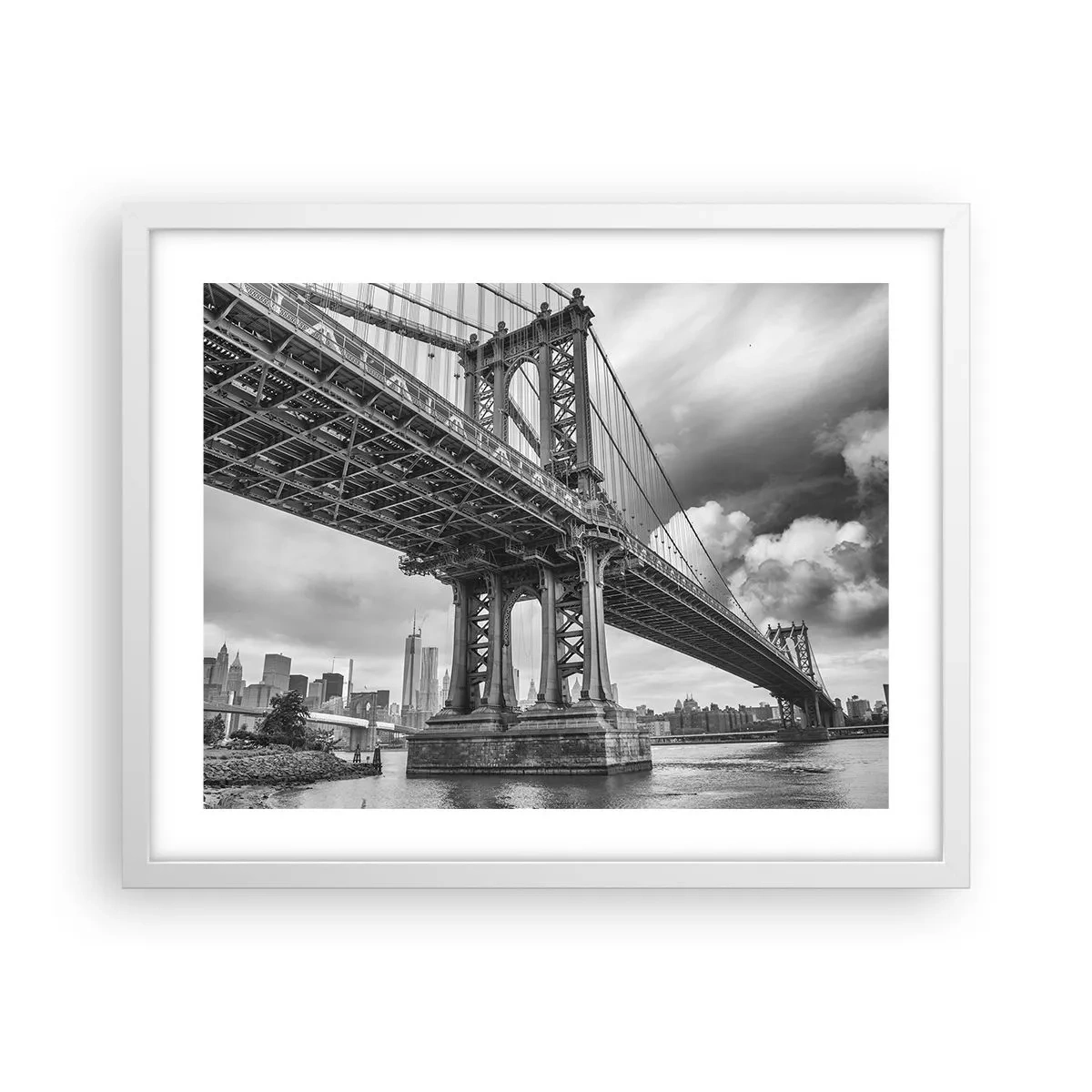 Affiche dans un cadre blanc - Poster - Au coeur de la ville - 50x40 cm