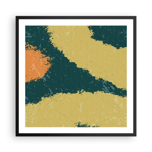 Affiche dans un cadre noir - Poster - Abstraction – mouvement lent - 60x60 cm