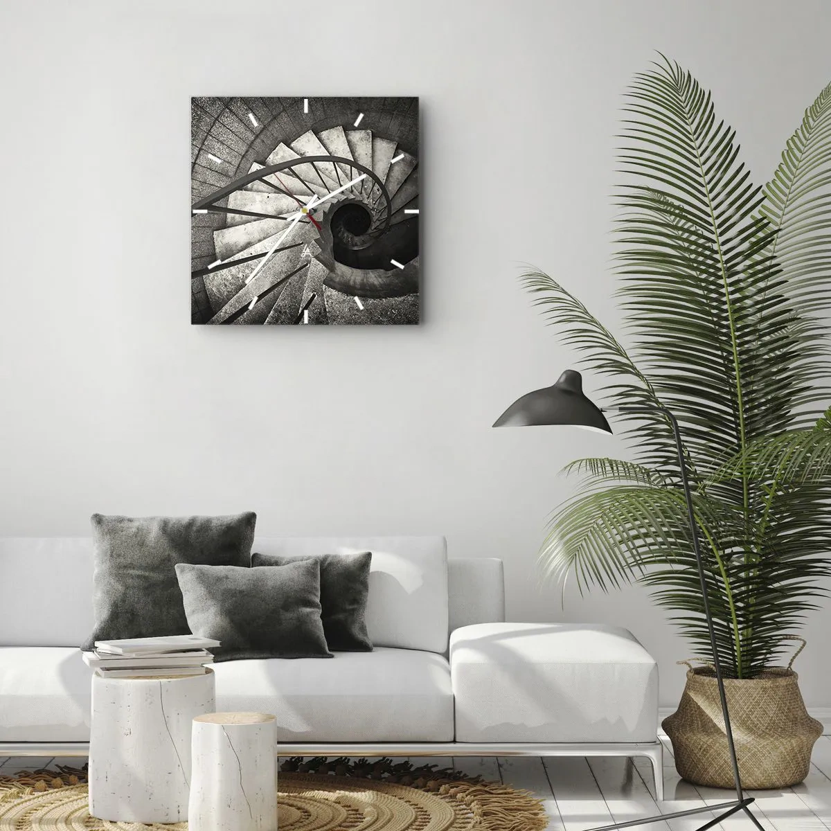 Horloge murale - Pendule murale - En haut des escaliers, en bas des escaliers - 40x40 cm