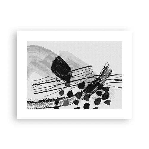 Affiche - Poster - Abstraction organique noir et blanc - 40x30 cm