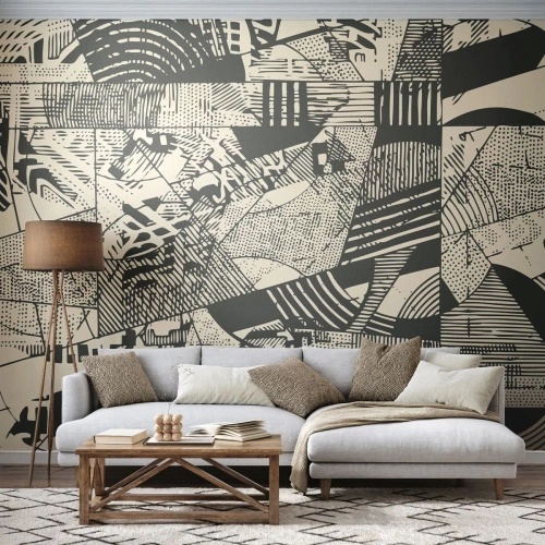 Papier Peint Autocollant Deluxe Sticker - Dynamique du modernisme - Abstraction, Ancien, Graphique - 100x70 cm