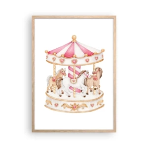 Affiche dans un chêne clair - Poster - Le doux monde de l'enfance - 50x70 cm