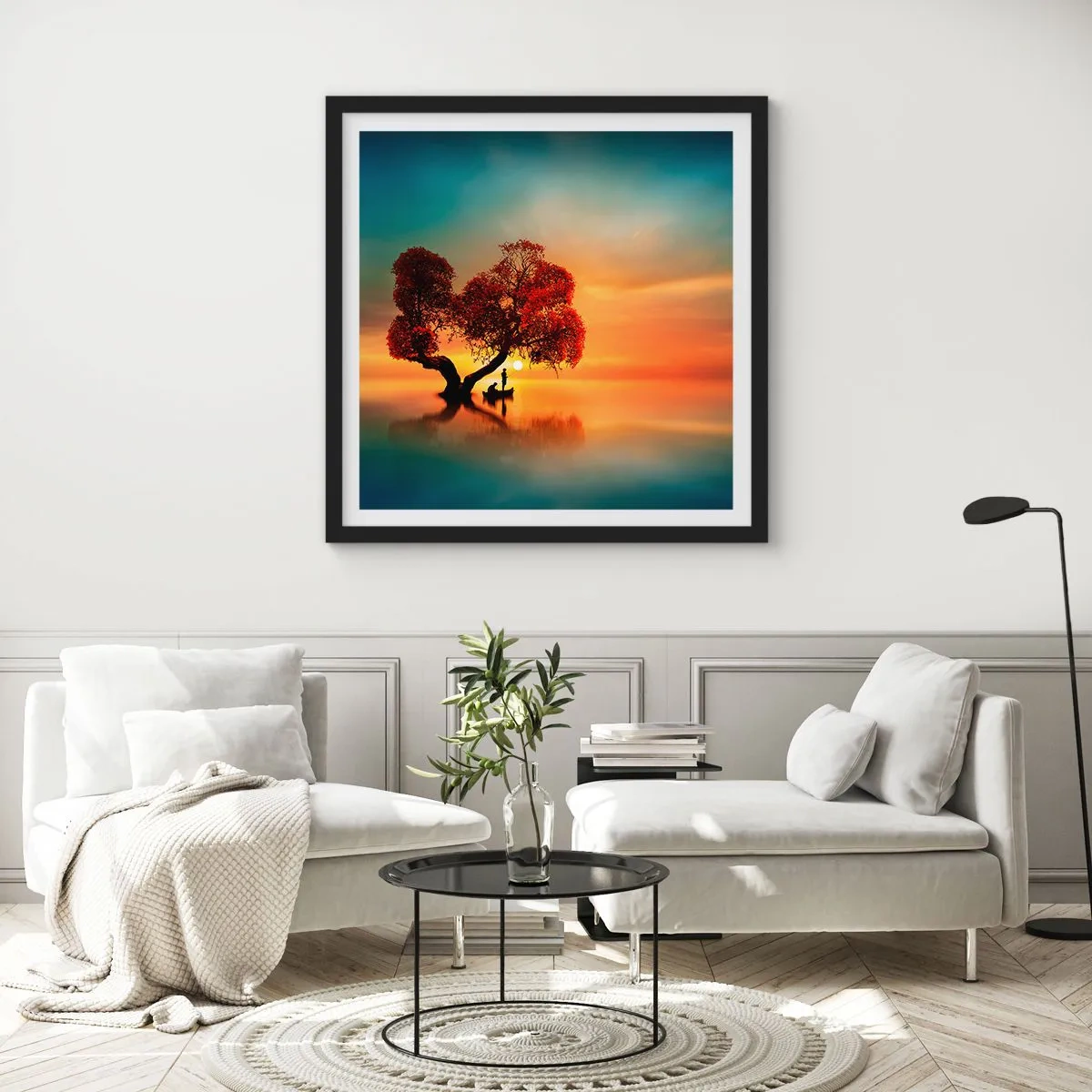 Affiche dans un cadre noir - Poster - Plénitude et éloignement sans monde - 50x50 cm