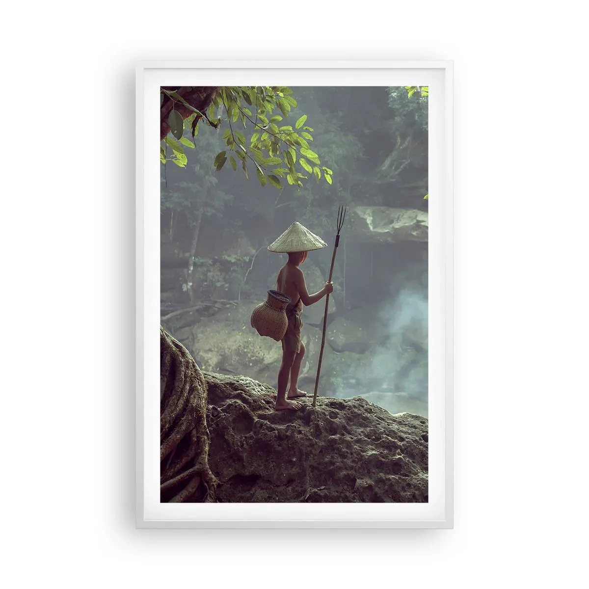 Affiche dans un cadre blanc - Poster - Lier d'amitié avec la nature - 61x91 cm