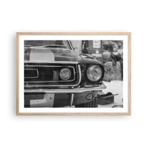 Affiche dans un chêne clair - Poster - Conduire dur - 70x50 cm