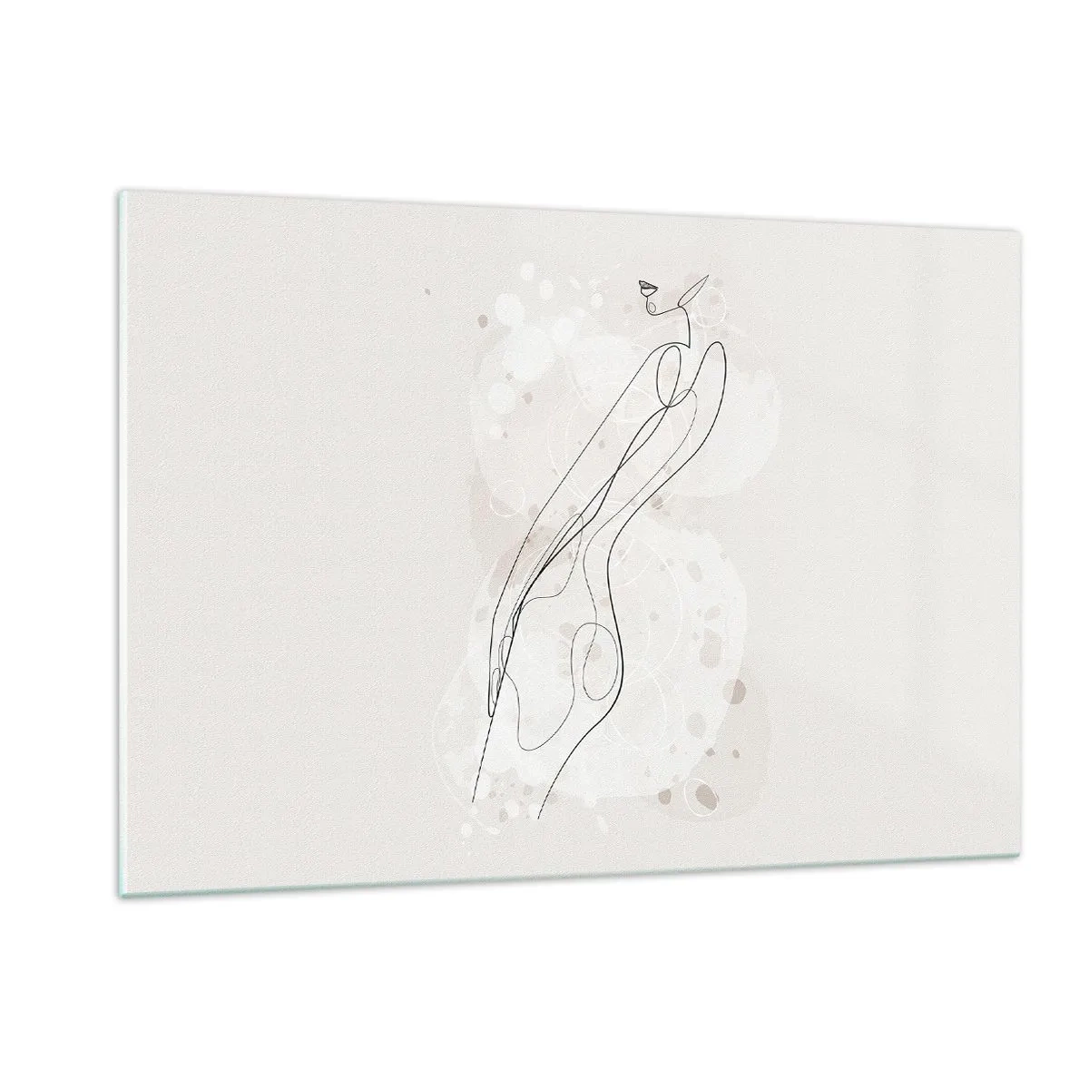 Impression sur verre - Image sur verre - Silhouette profilée d'une femme dans des tons beiges - 120x80cm - Trompe l'oeil - Décoration murale moderne pour le salon et la chambre ARTTOR