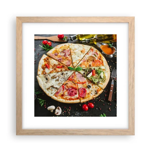 Affiche dans un chêne clair - Poster - Une gamme de saveurs - 30x30 cm