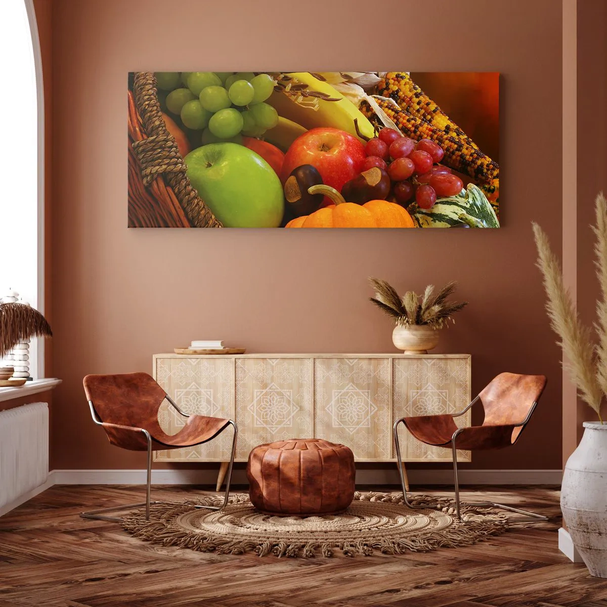 Impression sur toile - Image sur toile - Panier de récolte - 100x40 cm