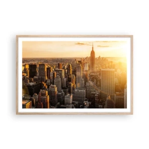 Affiche dans un chêne clair - Poster - Grandir au soleil - 91x61 cm