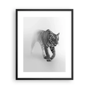 Affiche dans un cadre noir - Poster - Accroupi dans le brouillard - 40x50 cm