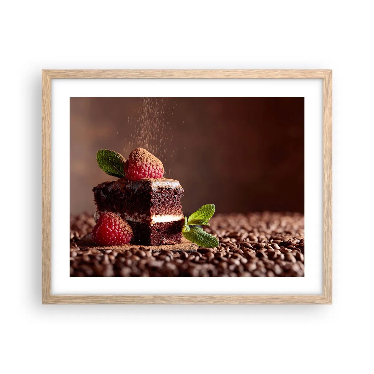 Affiche dans un chêne clair - Poster - La vie est douce - 50x40 cm