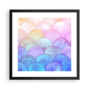 Affiche dans un cadre noir - Poster - Écailles de perles - 40x40 cm