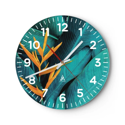 Horloge murale - Pendule murale - Fleur d'Eden - 40x40 cm