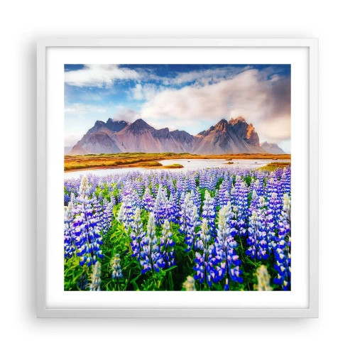 Affiche dans un cadre blanc - Poster - La force et l'austérité côtoient la douceur - 50x50 cm