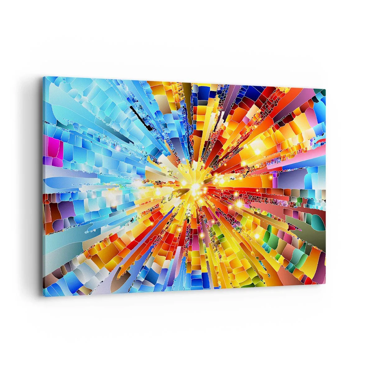 Impression sur toile - Image sur toile - Une explosion dynamique de couleurs et de lumière - 120x80cm - In medias res - Décoration murale moderne pour le salon et la chambre ARTTOR