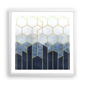 Affiche dans un cadre blanc - Poster - Composition en rythme syncopé - 50x50 cm