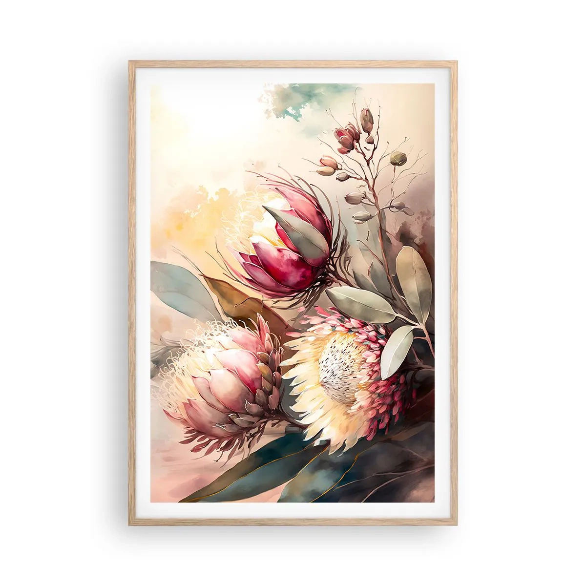 Affiche dans un chêne clair - Poster - De profil et de face - 70x100 cm