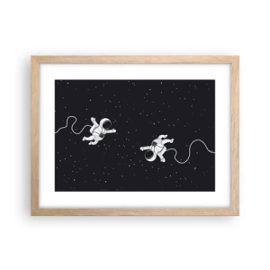 Affiche dans un chêne clair - Poster - Sortie cosmique - 40x30 cm