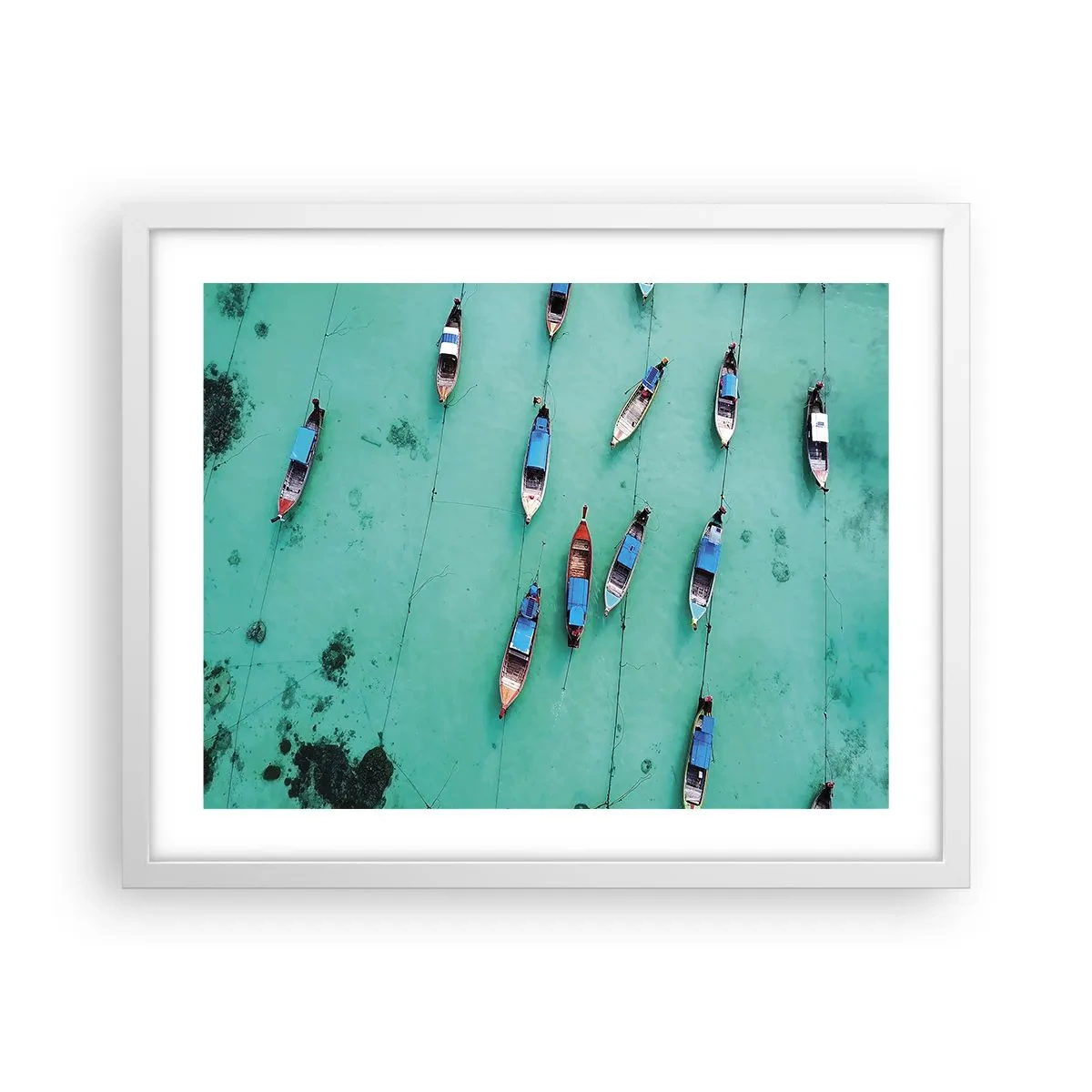 Affiche dans un cadre blanc - Poster - Dans une attente jouyeuse - 50x40 cm