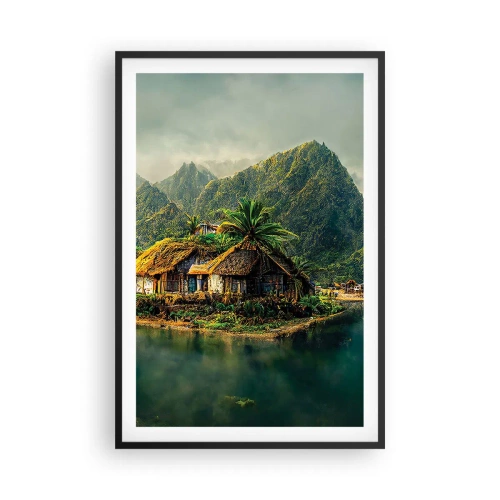 Affiche dans un cadre noir - Poster - Paradis tropical - 61x91 cm