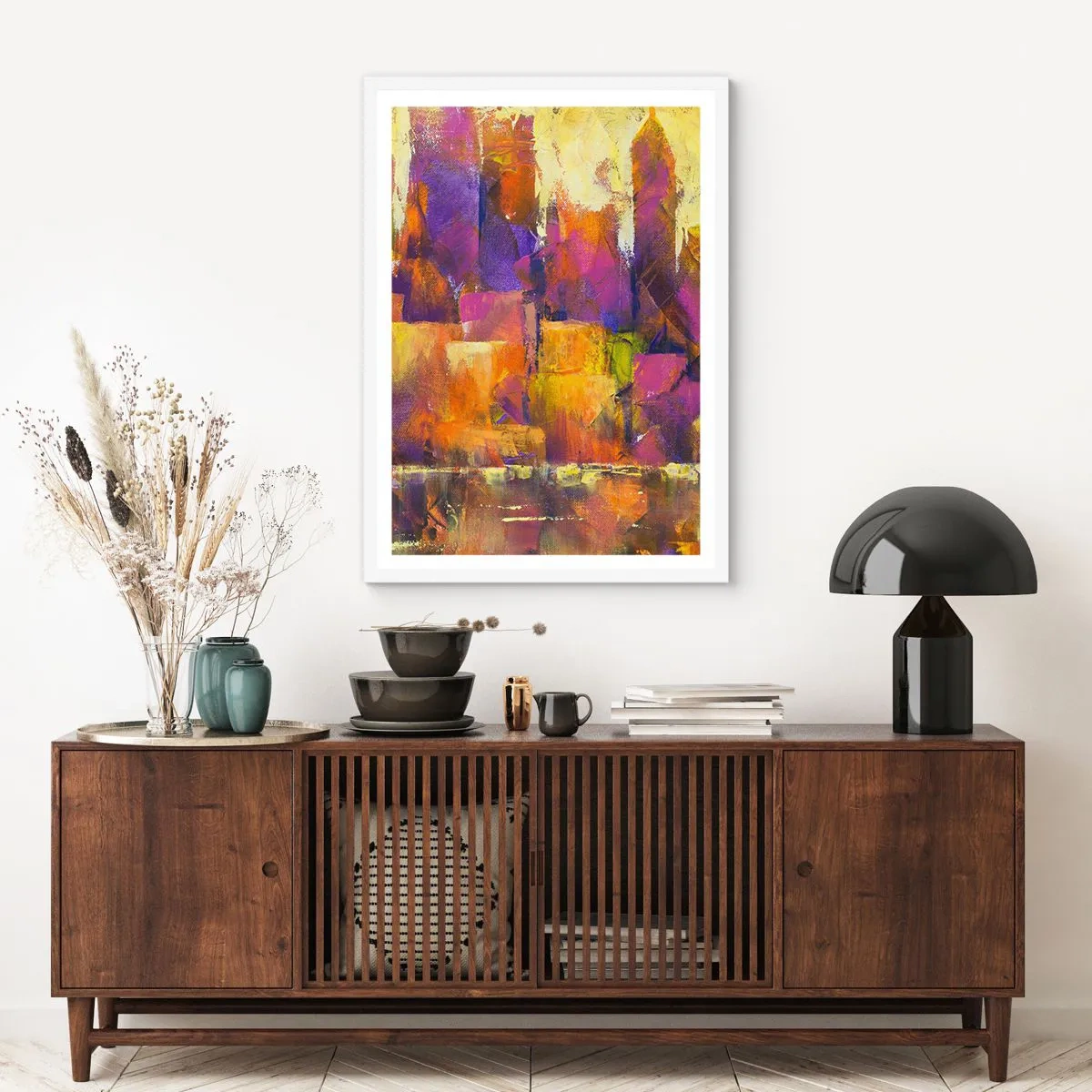 Affiche dans un cadre blanc - Poster - Composition métropolitaine - 50x70 cm