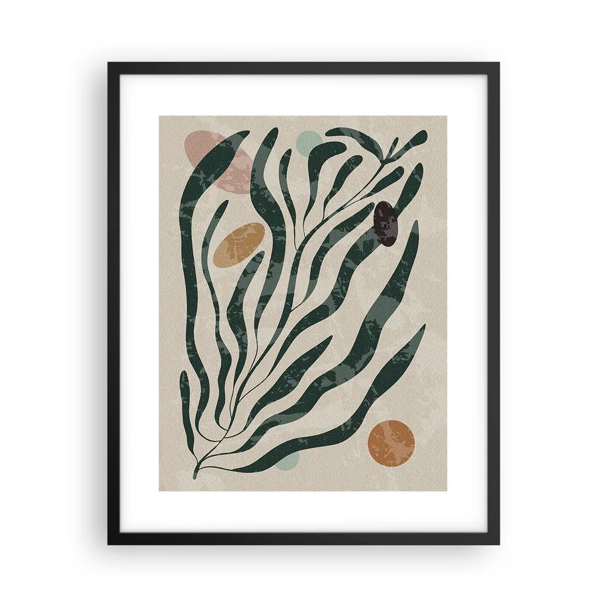 Affiche dans un cadre noir - Poster - Parmi la verdure - 40x50 cm