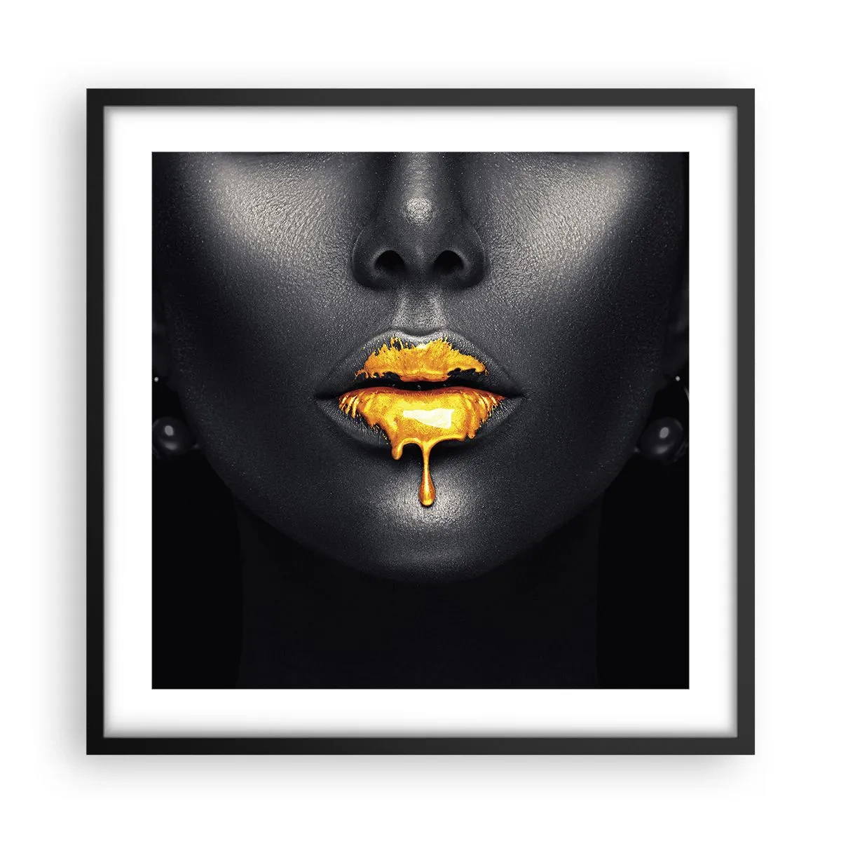 Affiche dans un cadre noir - Poster - Bouche d'or - 50x50 cm