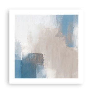 Affiche - Poster - Abstraction rose derrière un rideau de bleu - 50x50 cm