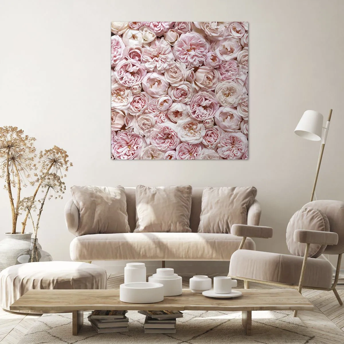 Impression sur toile - Image sur toile - Un lit de roses - 40x40 cm