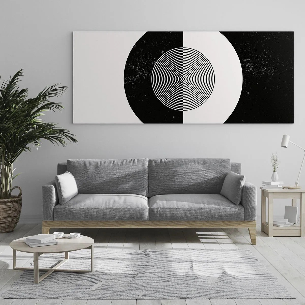 Impression sur verre - Image sur verre - Harmonie de noir et blanc - 100x40 cm
