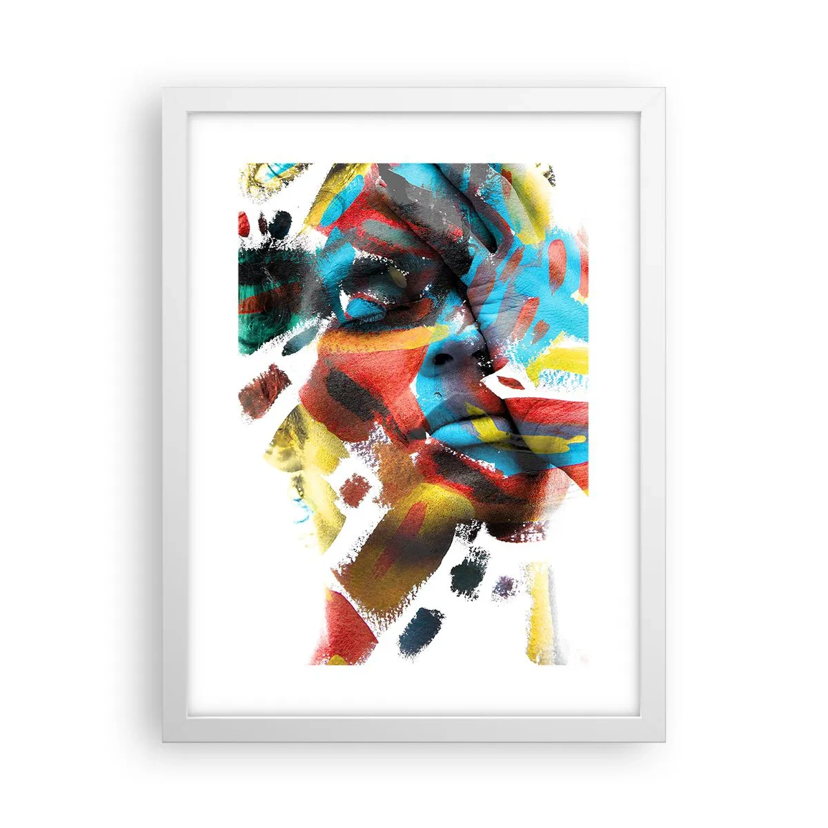 Affiche dans un cadre blanc - Poster - Personnalité colorée - 30x40 cm