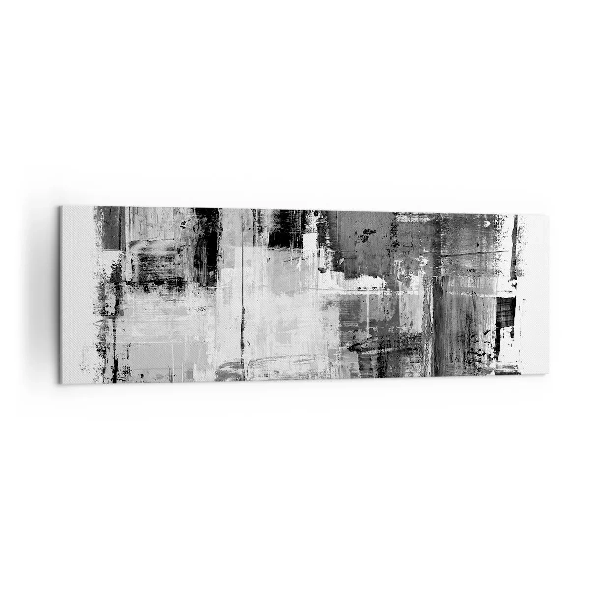 Impression sur toile - Image sur toile - Composition abstraite en noir, blanc et gris - 160x50cm - Le gris est beau - Décoration murale moderne pour le salon et la chambre ARTTOR