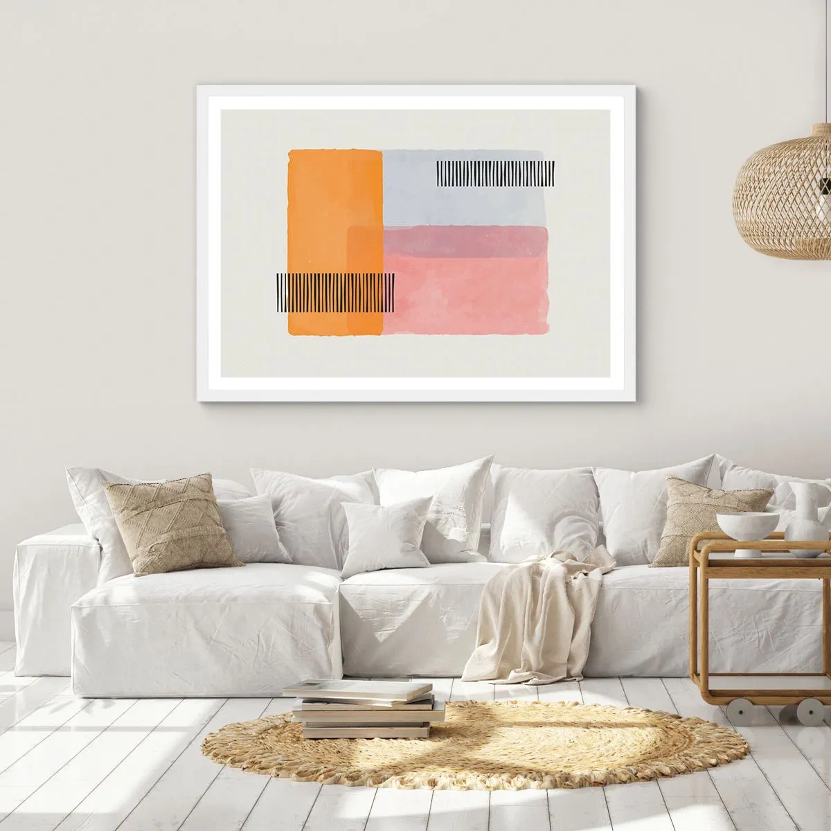 Affiche dans un cadre blanc - Poster - D'un coin à l'autre - 91x61 cm