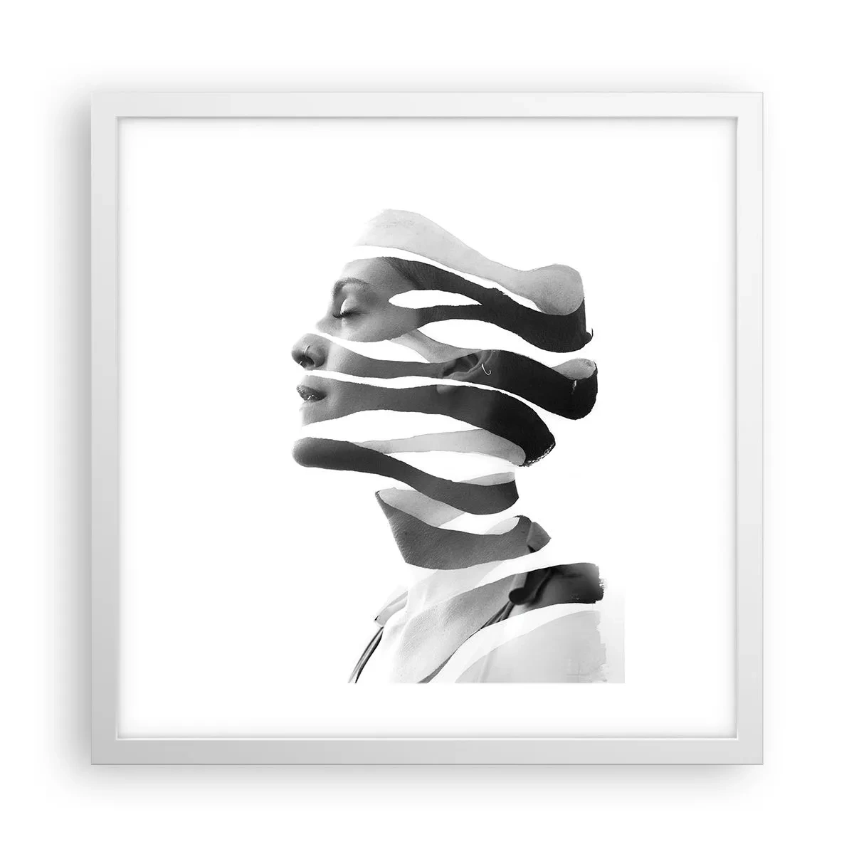 Affiche dans un cadre blanc - Poster - Portrait surréaliste - 40x40 cm